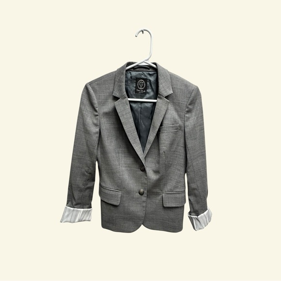 Talula Jackets & Blazers - Talula Gray Blazer with Striped Cuffs